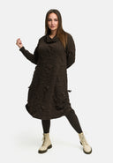 'Brunel' Abito – Cowl-Neck, arricciatura laterale & lunghezza midi