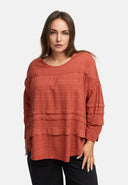 Túnica solta com corte em camadas 'Ferina'