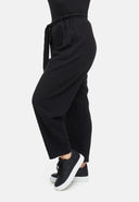 Bukser med bindebælte i hamp-bomuldsblanding 'Elure'