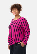 'Sienna' Shirt - Streifenlook, asymmetrischer A-Linie