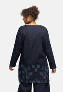'Nila' tunic – Dark Denim, laser print