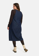Pinafore Dress in Denim Blue with Fine Texture 'Bella'