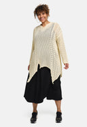 'Cotture' Knitted Shirt Long – A-Line in Airy Openwork Structure