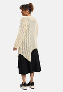 'Cotture' Knitted Shirt Long – A-Line in Airy Openwork Structure