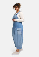 'Sky' Latzhose – Premium-Denim, Ombre & Patch-Details