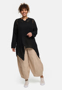 'Cotture' Knitted Shirt Long – A-Line in Airy Openwork Structure