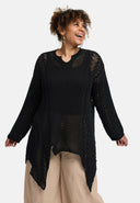 'Cotture' Knitted Shirt Long – A-Line in Airy Openwork Structure